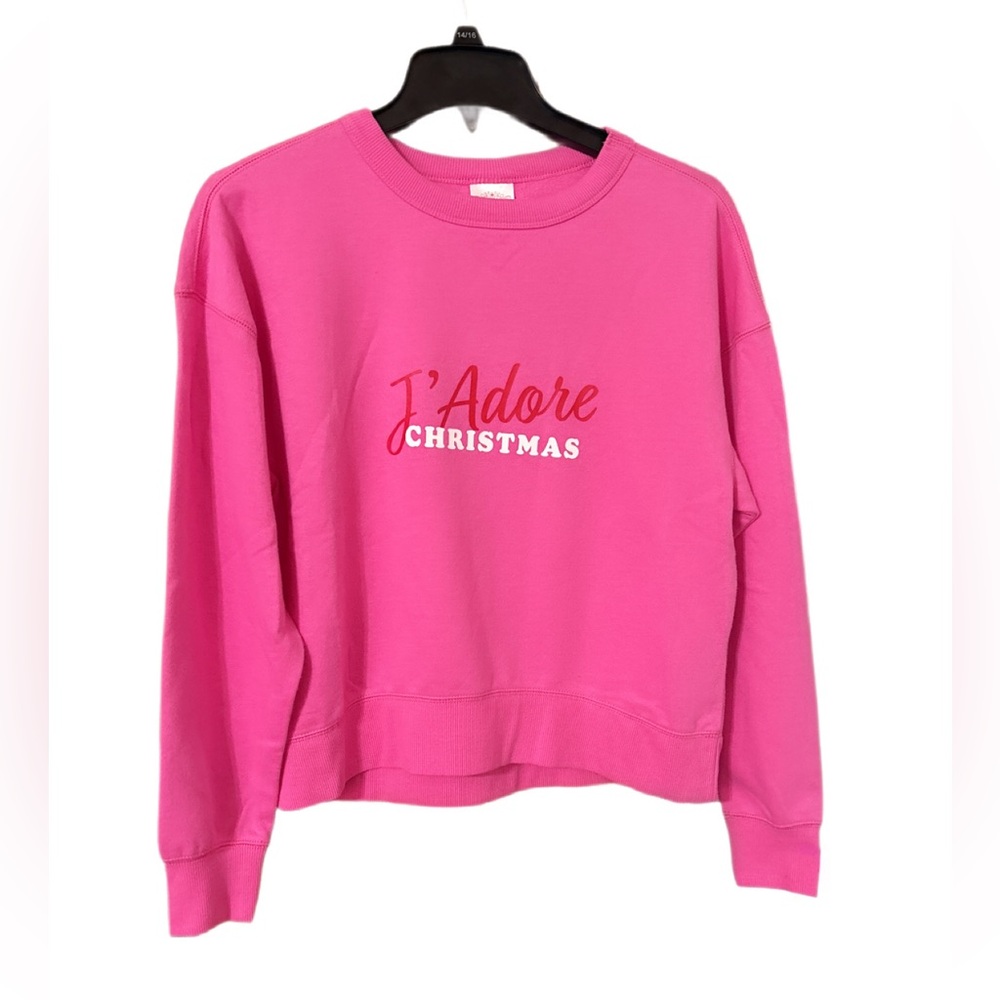 Pink J'Adore Christmas Sweatshirt Small